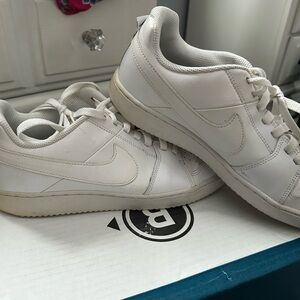 Nike White Shoe Label With Black Logo